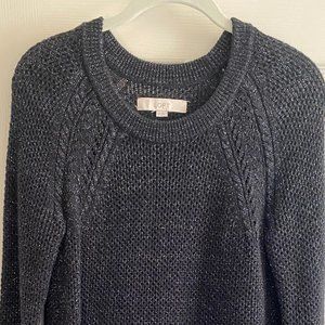 LOFT sweater size XS in black with metallic thread